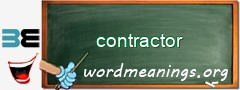 WordMeaning blackboard for contractor